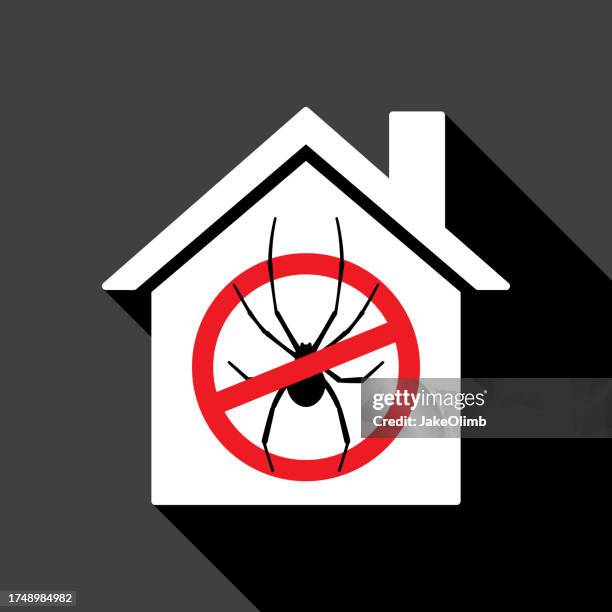 house spider no sign icon silhouette - exterminator stock illustrations