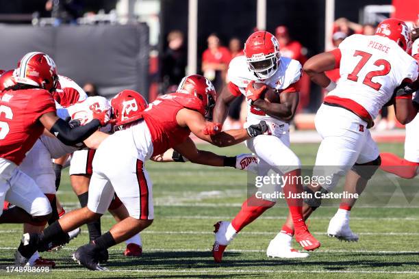 Samuel Brown V of the Rutgers Scarlet Knights runs the ball during the second half in the game against the Indiana Hoosiers at Memorial Stadium on...
