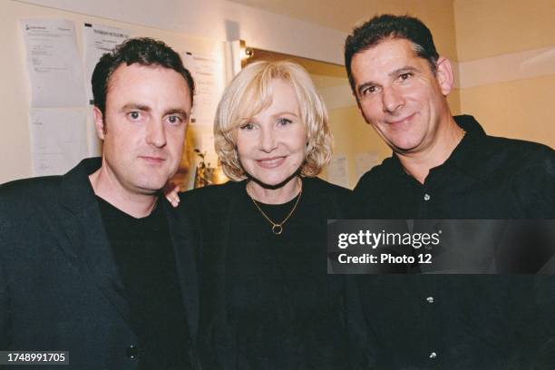 French singer Michele Torr with her son Romain and her husband Jean-Pierre Murzilli . November 2002.