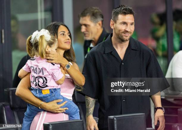 Inter Miami forward Lionel Messi is seen before the start of the Lamar Hunt U.S. Open Cup final against the Houston Dynamo at DRV PNK Stadium on...