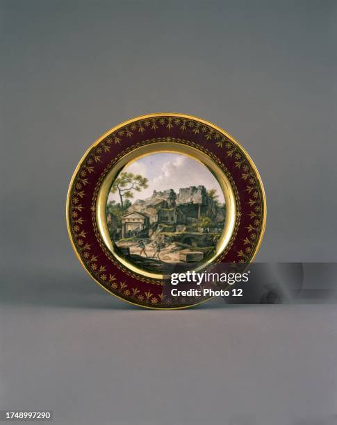 Manufacture imperiale de Sevres, Jacques-Francois-Joseph Swebach, known as Swebach-Desfontaines , French school, "n 51 Reste de quelques tombeaux...