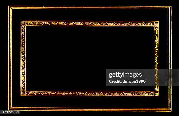 golden frame - art deco border stock pictures, royalty-free photos & images