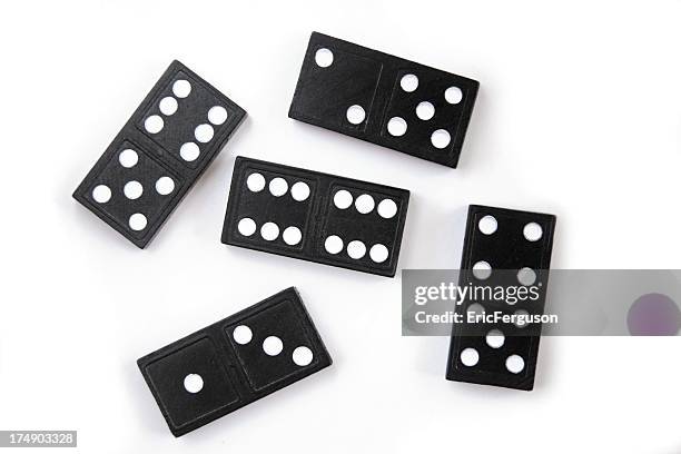 dominoes on white - dominoes stock pictures, royalty-free photos & images