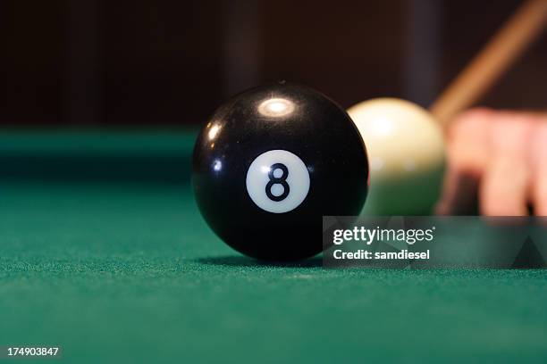 eight ball corner pocket - pool cue sport stock pictures, royalty-free photos & images