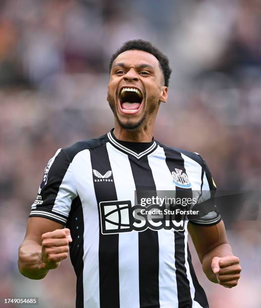 Newcastle player Jacob Murphy celebrates his opening goal during the Premier League match between Newcastle United and Crystal Palace at St. James...