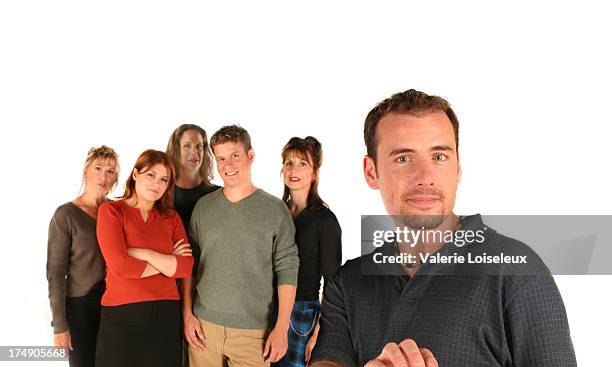 business team - male with group of females bildbanksfoton och bilder