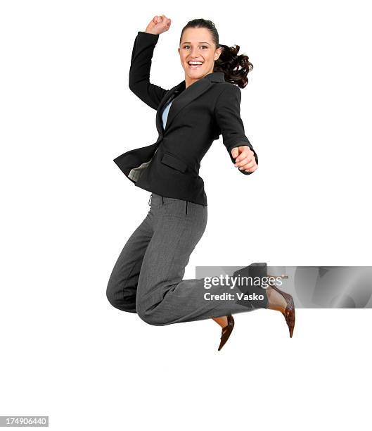 jumping for joy - business woman high heels stock pictures, royalty-free photos & images