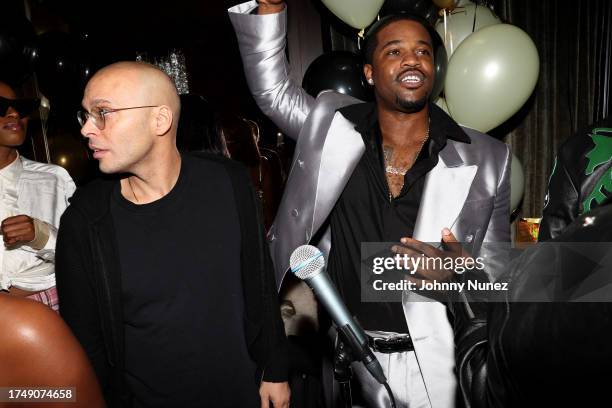 Richie Akiva and A$AP Ferg attend A$AP Ferg's birthday celebration at The Ned on October 20, 2023 in New York City.