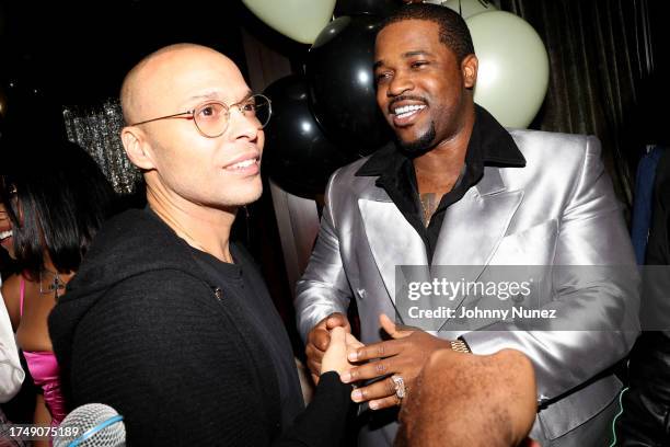 Richie Akiva and A$AP Ferg attend A$AP Ferg's birthday celebration at The Ned on October 20, 2023 in New York City.