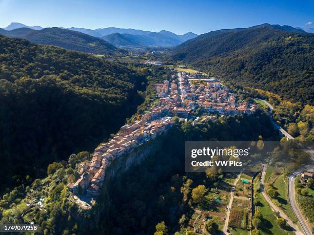 Medieval Castellfollit de la Roca is a village built on volcanic cliffs in Garrotxa province of Girona, Catalonia, Spain. The urban area is bordered...