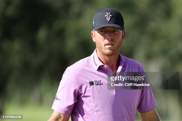 Talor Gooch of RangeGoats GC looks on during Day Two of the LIV Golf Invitational - Miami at Trump National Doral Miami on October 21, 2023 in Doral,...