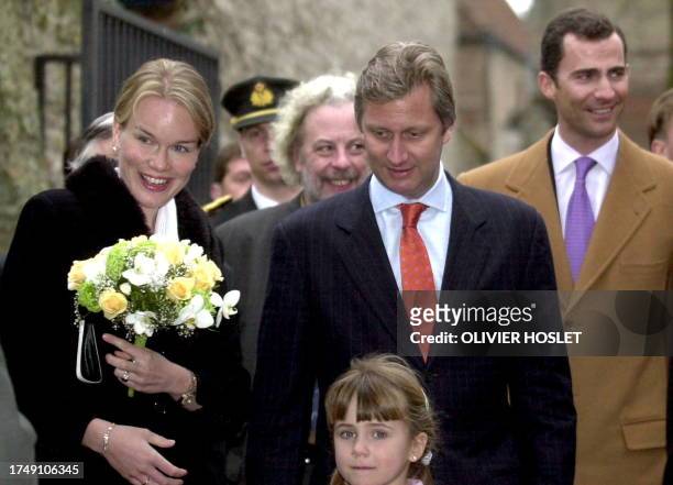 Prince Philippe and Princess Mathilde of Belgium and Prince Felipe de Borbon of Spain pay a visit to the "Jan Van Eyck, de Vlaamse primitieven en het...