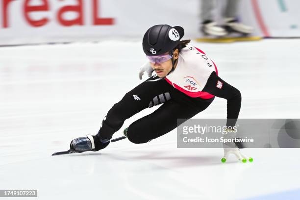 Diane Sellier skates during the 500m preliminary race at ISU World Cup Short Track 2 on October 27 at Maurice-Richard Arena in Montreal, QC
