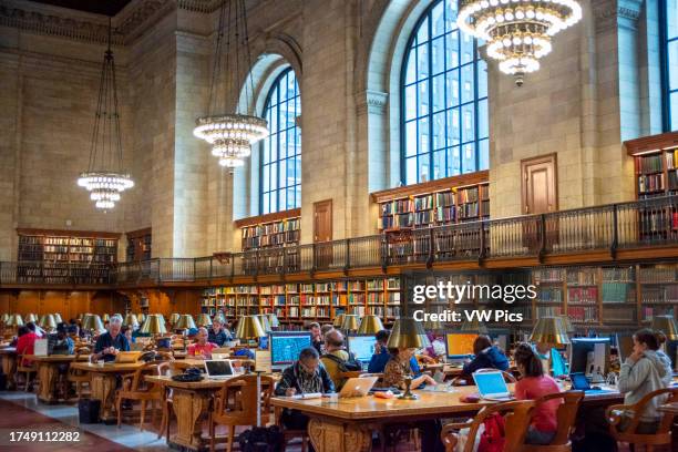The Rose Main Reading Room in the main branch of the New York Public Library in New York City. Reading Room,New York Public Library,Stephen A....