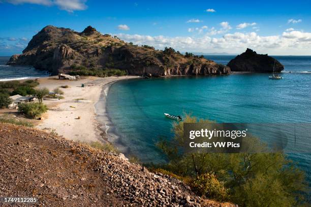 Agua Verde Bay, Sea of Cortes, Baja California Sur, Mexico. The lack of rain and the increase in temperatures expose Baja California to...