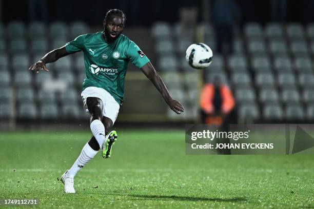 Lommel's Yeboah Amankwah pictured in action during a soccer match between Lommel SK and SV Zulte Waregem, Friday 27 October 2023 in Lommel, on day...