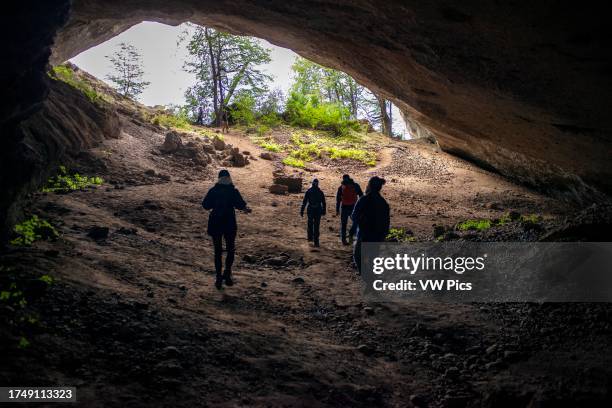 Medium Mylodon Cave or Cueva del Milodon Natural Monument a leading attraction in the Natales region, Patagonia, southern