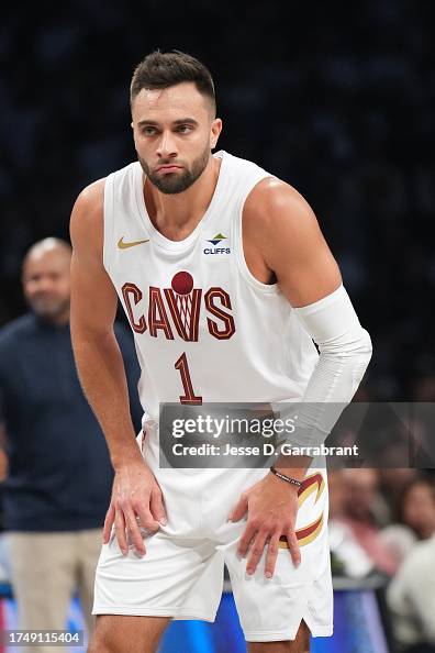 Max Strus of the Cleveland Cavaliers looks on during the game against ...