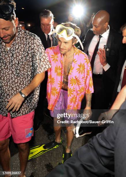 Justin Bieber is seen at "Casamigos" Halloween Party. On October 27, 2023 in Los Angeles, California.