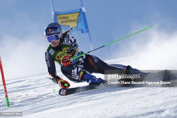 Alice Robinson of Team New Zealand in action during the Audi FIS Alpine Ski World Cup Women's Giant Slalom on October 28, 2023 in Soelden, Austria.
