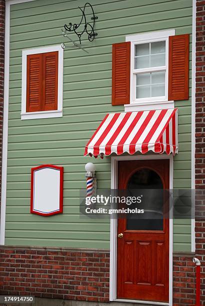 barber shop - sonnensegel stock-fotos und bilder