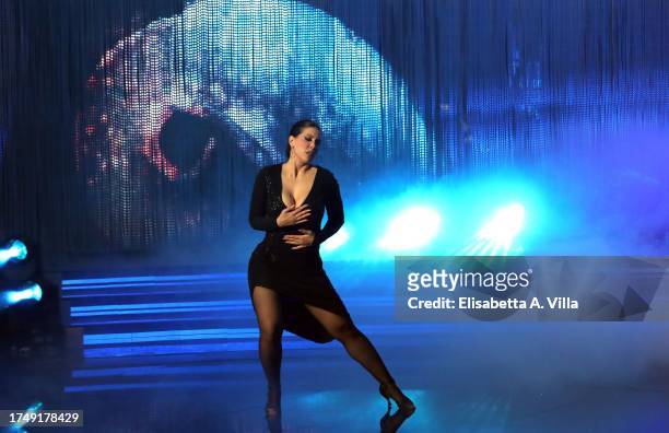 Wanda Nara performS on the Italian TV show 'Ballando Con Le Stelle' at Rai Auditorium del Foro Italico on November 21, 2023 in Rome, Italy.