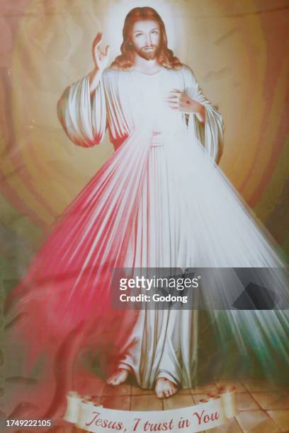 Jesus as The Divine Mercy. I Trust in you. Ho Chi Minh City. Vietnam.