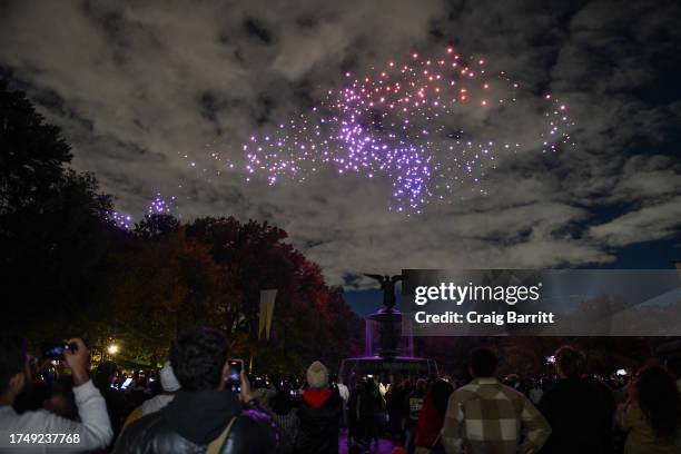 Aerial sculpture “Franchise Freedom” takes flight over New York City’s Central Park on Oct. 21, 2023 – a creation of DRIFT, the award-winning Dutch...