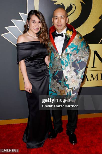 Josephine Coquia and Virman Coquia of Far East Movement attend the Asian Hall of Fame 2023 induction ceremony at Biltmore Los Angeles on October 21,...