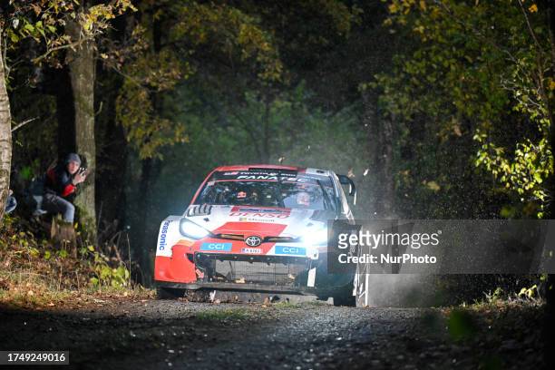 Driver Sebastien Ogier and Vincent Landais of Team Toyota Gazoo Racing WRT, in their Toyota GR Yaris Rally1 Hybrid, are preparing to face the second...