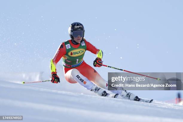 Lara Gut-behrami of Team Switzerland takes 1st place during the Audi FIS Alpine Ski World Cup Women's Giant Slalom on October 28, 2023 in Soelden,...