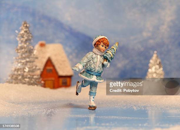 stockillustraties, clipart, cartoons en iconen met winter holiday - ice skate