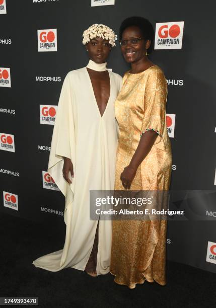 Lupita Nyong'o and mother, Dorothy Ogada Buyu attend the GO Campaign's Annual Gala 2023 at Citizen News Hollywood on October 21, 2023 in Los Angeles,...