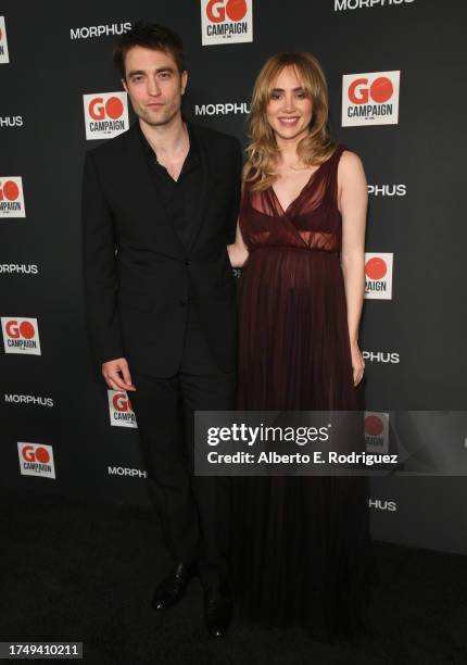 Robert Pattinson and Suki Waterhouse attend the GO Campaign's Annual Gala 2023 at Citizen News Hollywood on October 21, 2023 in Los Angeles,...