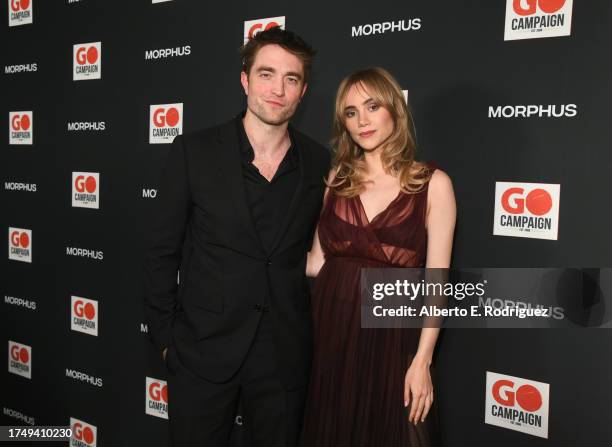 Robert Pattinson and Suki Waterhouse attend the GO Campaign's Annual Gala 2023 at Citizen News Hollywood on October 21, 2023 in Los Angeles,...