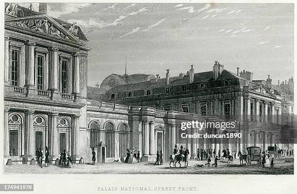 palais national, paris - outdated office stock illustrations