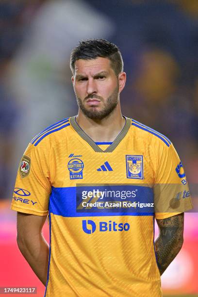 Andre-Pierre Gignac of Tigres poses prior the 13th round match between Tigres UANL and Cruz Azul as part of the Torneo Apertura 2023 Liga MX at...