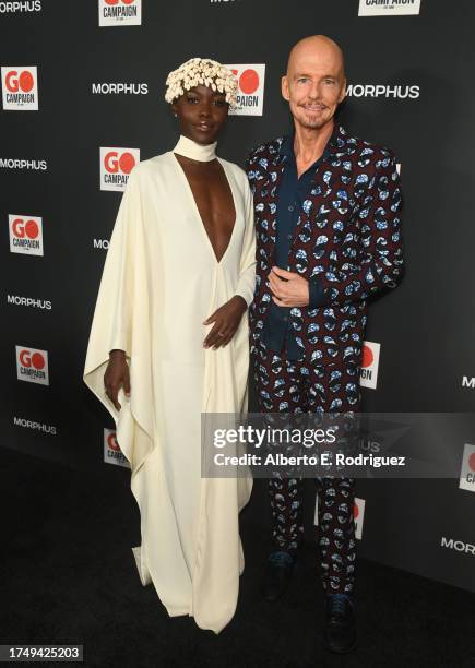 Lupita Nyong'o and Scott Fiferattend the GO Campaign's Annual Gala 2023 at Citizen News Hollywood on October 21, 2023 in Los Angeles, California.