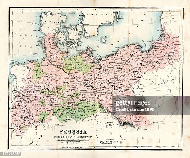 antique map - prussia - prussia stock illustrations