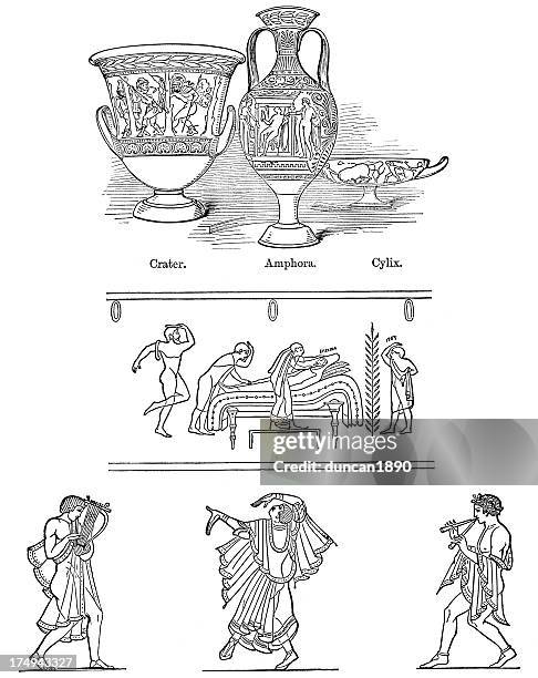 etruscan art - etruscan stock illustrations