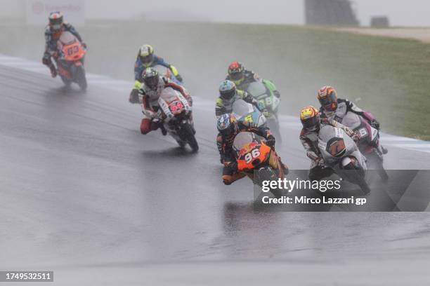 Daniel Holgado of Spain and Red Bull KTM Tech3 leads the field during the Moto3 race during the 2023 MotoGP of Australia race at Phillip Island Grand...