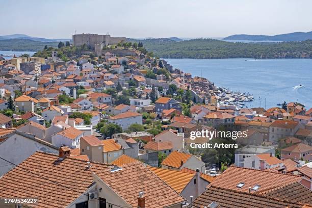 St. Michael's Fortress, medieval fort above the old historic centre of the city Šibenik. Sebenico, Šibenik-Knin County, Croatia.