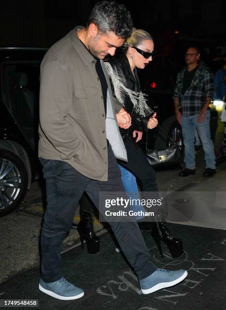 Lady Gaga and Michael Polansky attend SNL afterparty on October 22, 2023 in New York City.