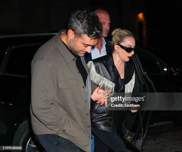 Lady Gaga and Michael Polansky attend SNL afterparty on October 22, 2023 in New York City.