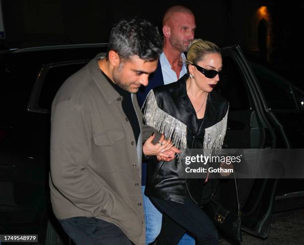 Lady Gaga and Michael Polansky attend SNL afterparty on October 22, 2023 in New York City.