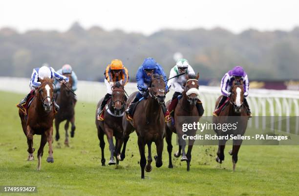 Ancient Wisdom ridden by jockey William Buick on their way to winning the Kameko Futurity Trophy Stakes at Doncaster Racecourse. Picture date:...