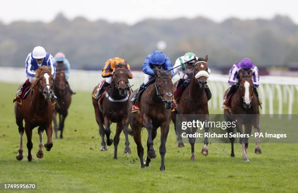 Ancient Wisdom ridden by jockey William Buick on their way to winning the Kameko Futurity Trophy Stakes at Doncaster Racecourse. Picture date:...