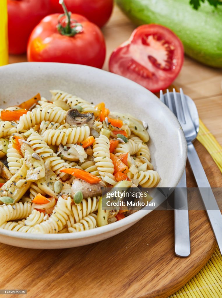 Almuerzo de pasta italiana Fusilli