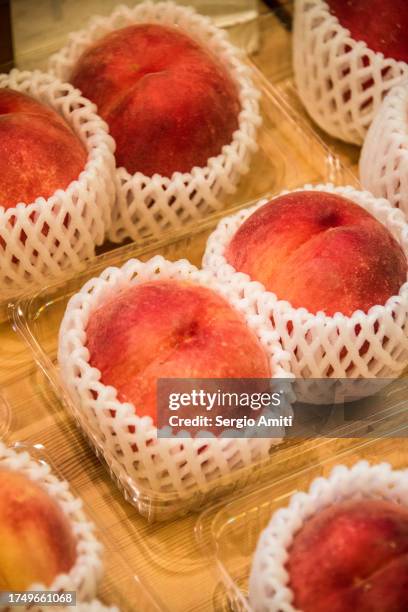 japanese peaches - takuan stockfoto's en -beelden