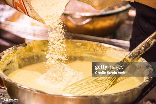 preparing the batter to make karaage - japanese fried chicken - karaage stock pictures, royalty-free photos & images